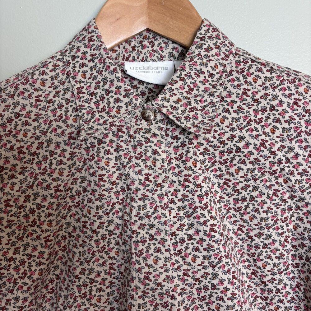 VTG 90s Liz Claiborne Ditsy Floral Button Down Boho Cottagecore Shirt Autumn S